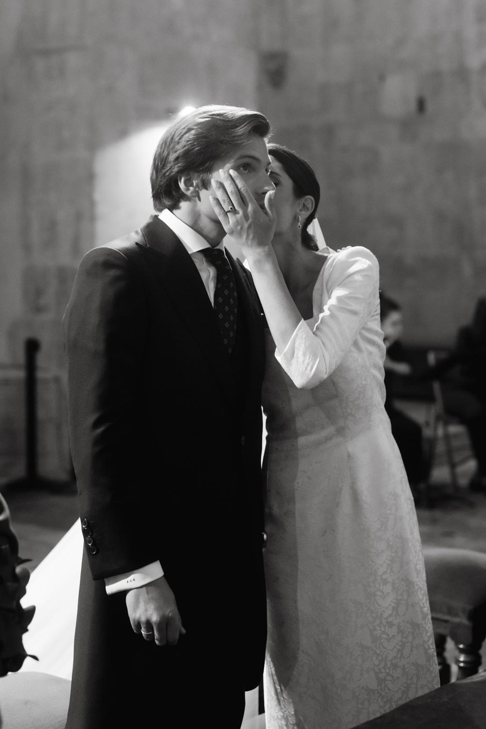 saskia fotografía, fotografo en salamanca, fotografo de bodas en salamanca, ceremonia en blanco y negro